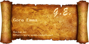 Gore Emma névjegykártya